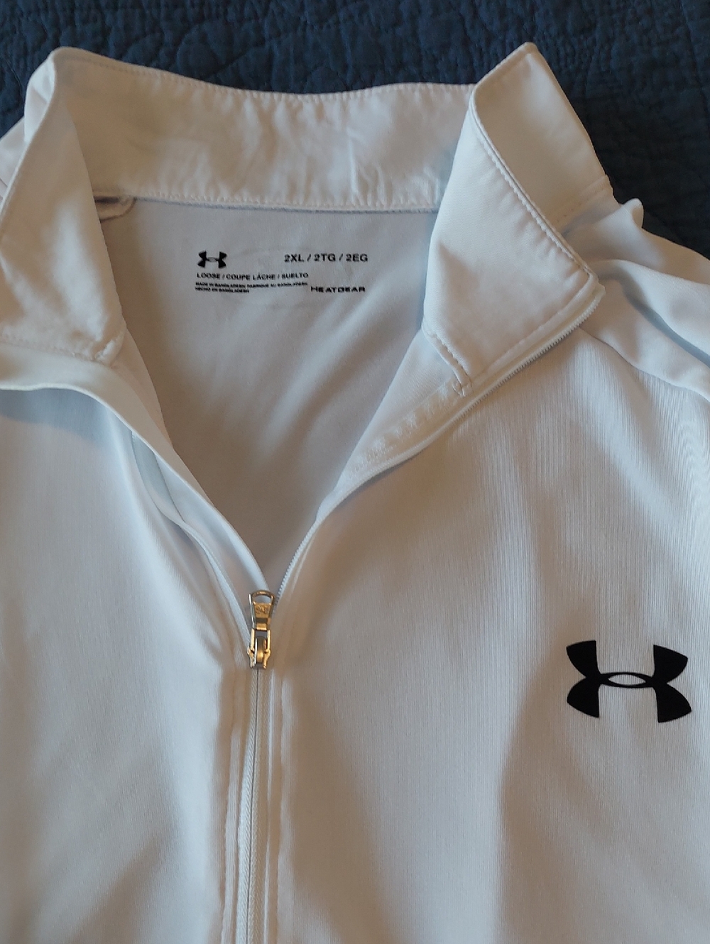 Under Armour White Full-Zip Athletic Pullover